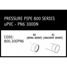 Marley uPVC 800 Series PN6 300DN Pipe - 800.300PN6